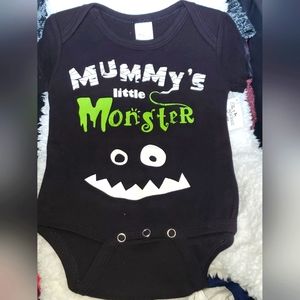 Halloween "Mummy's Little Monster" One Piece Bodysuit Infant 0-6 months